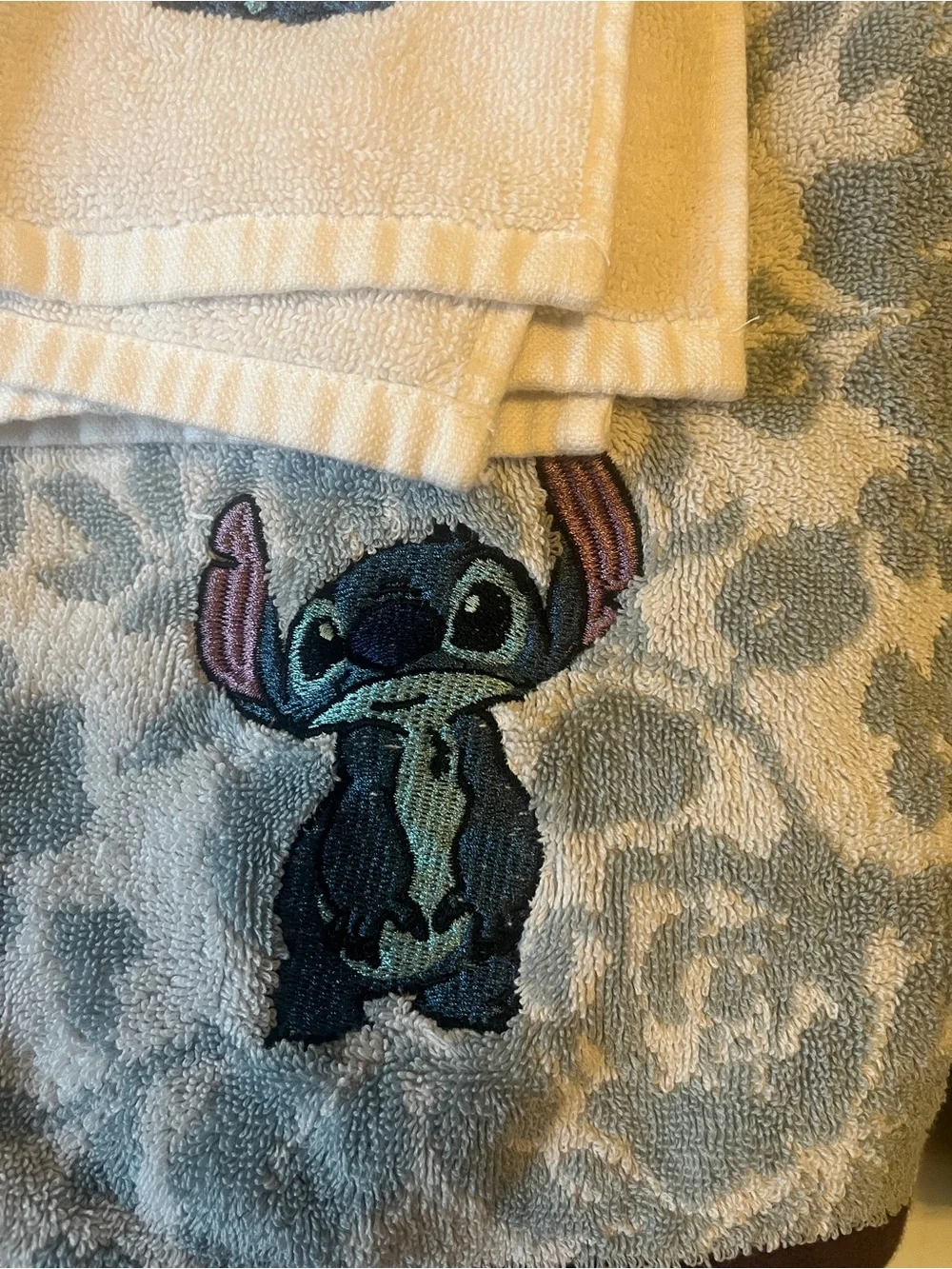 Disney Stitch Embroidered Towels from Boxlunch - Blue & White